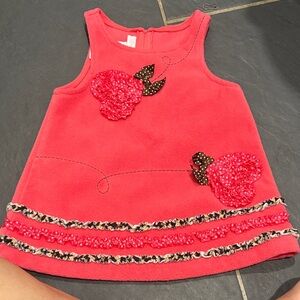 Bonnie Baby Coral Dress with Polka Dot Bow